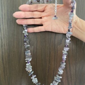 Collar Serenity Amatista y jaspe violeta, medida 57 cm. de largo.